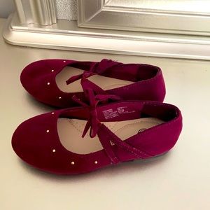 Burgundy and gold dress shoes